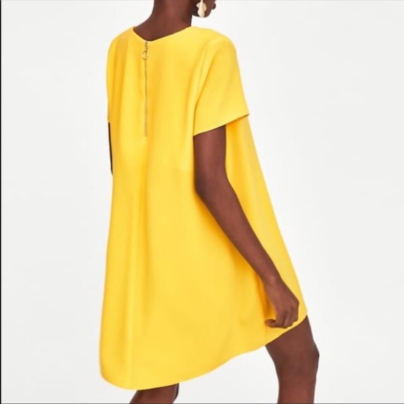 Zara -  Yellow Shift Dress - Picture 2 of 3